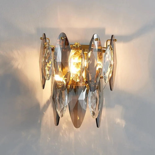 Multi sided Hand Crystal Wall Sconce - Lightings Menu
