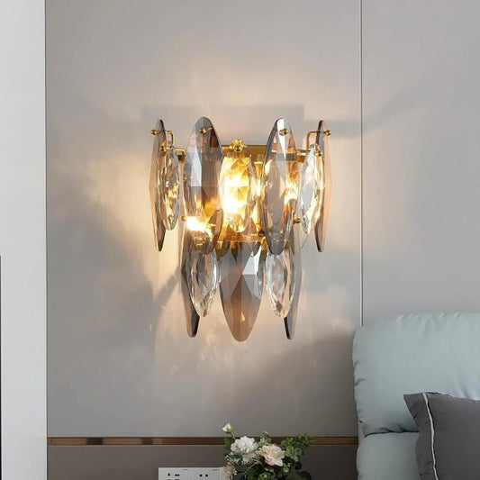 Multi sided Hand Crystal Wall Sconce - Lightings Menu
