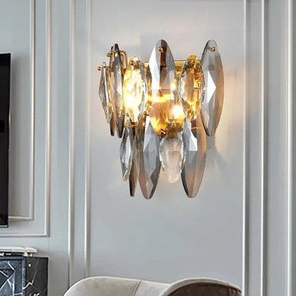 Multi sided Hand Crystal Wall Sconce - Lightings Menu