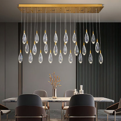 Naleya 31 - Light Height Adjustable Rectangle Raindrop Chandelier - Lightings Menu