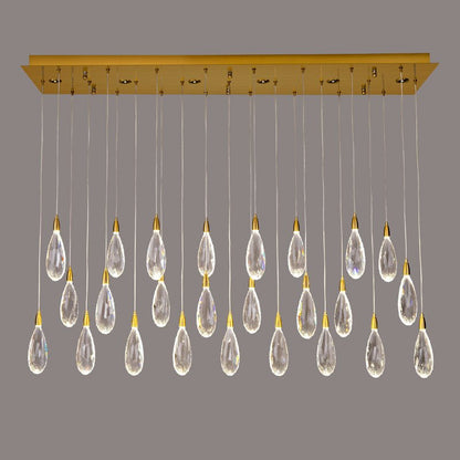 Naleya 31 - Light Height Adjustable Rectangle Raindrop Chandelier - Lightings Menu