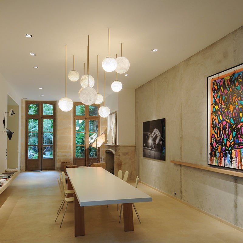 Nami Alabaster Sphere Staircase Chandelier - Lightings Menu