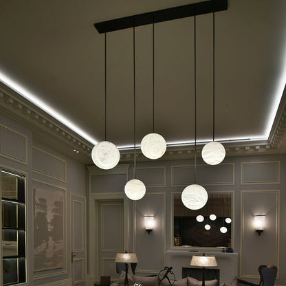 Nami Alabaster Sphere Staircase Chandelier - Lightings Menu