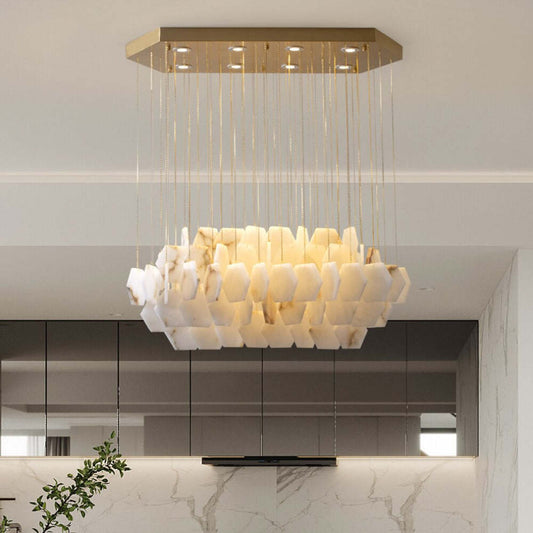 Natural Alabaster Modern Chandelier - Lightings Menu