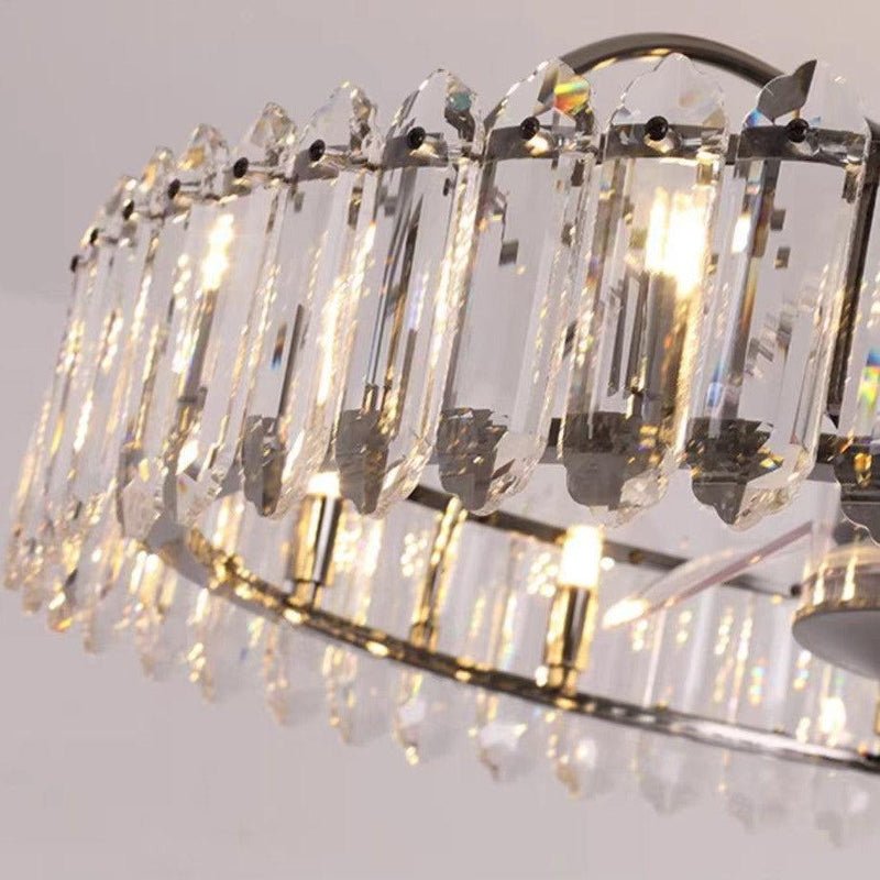 New Modern Invisible Fan Light Candle Crystal Chandelier - Lightings Menu