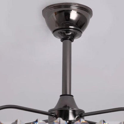 New Modern Invisible Fan Light Candle Crystal Chandelier - Lightings Menu