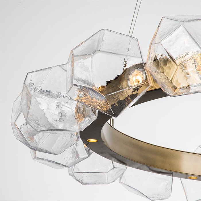 Nordic Minimalist Glass Circle Art Chandelier for Living/Dining Room/Bedroom - Lightings Menu