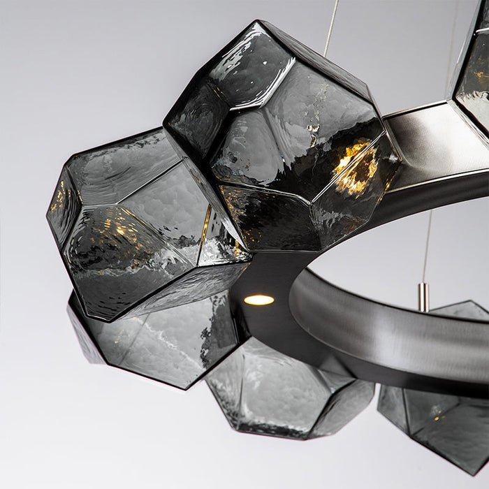 Nordic Minimalist Glass Circle Art Chandelier for Living/Dining Room/Bedroom - Lightings Menu