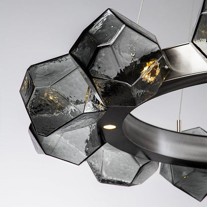 Nordic Minimalist Glass Circle Art Chandelier for Living/Dining Room/Bedroom - Lightings Menu