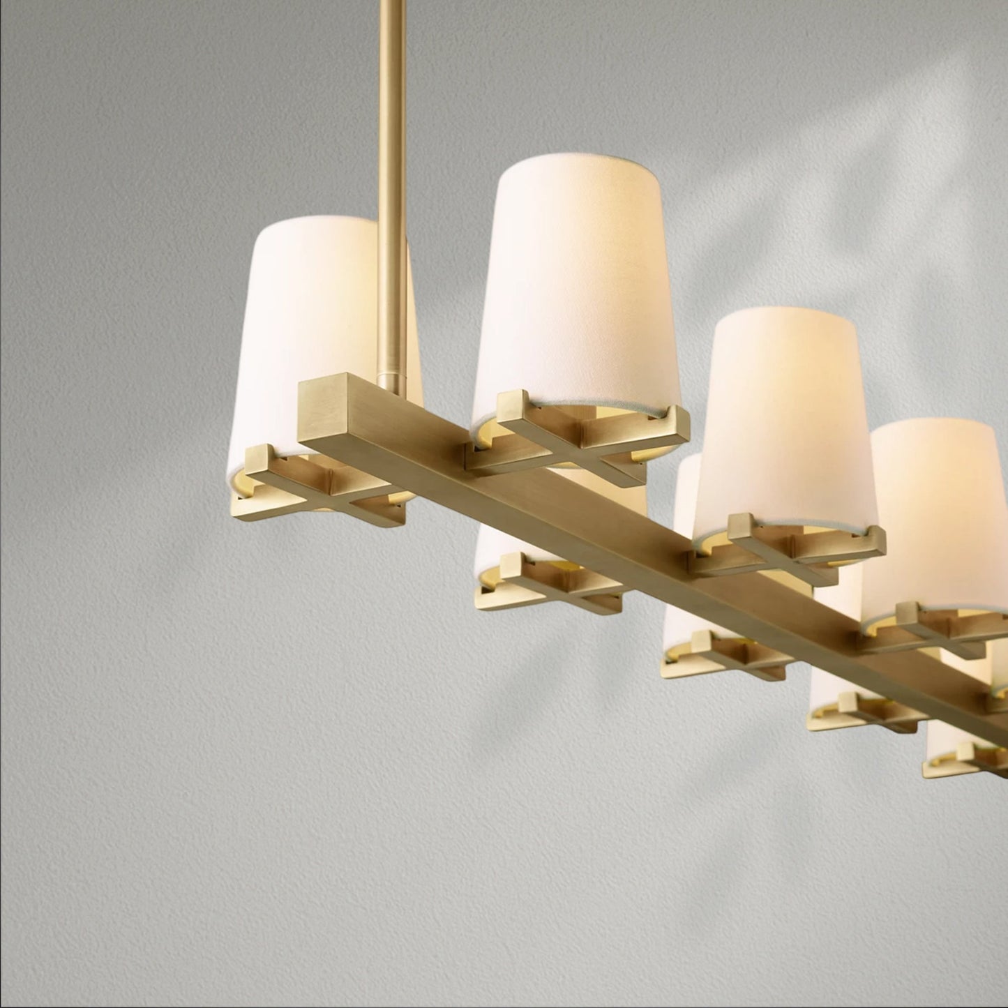 Pauillec Fabric Shade Linear Chandelier - Lightings Menu