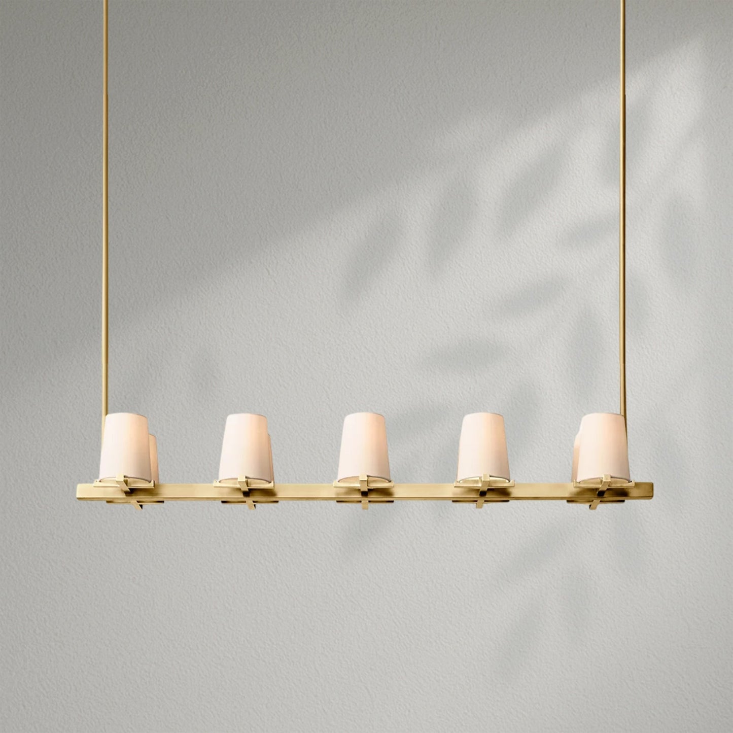 Pauillec Fabric Shade Linear Chandelier - Lightings Menu