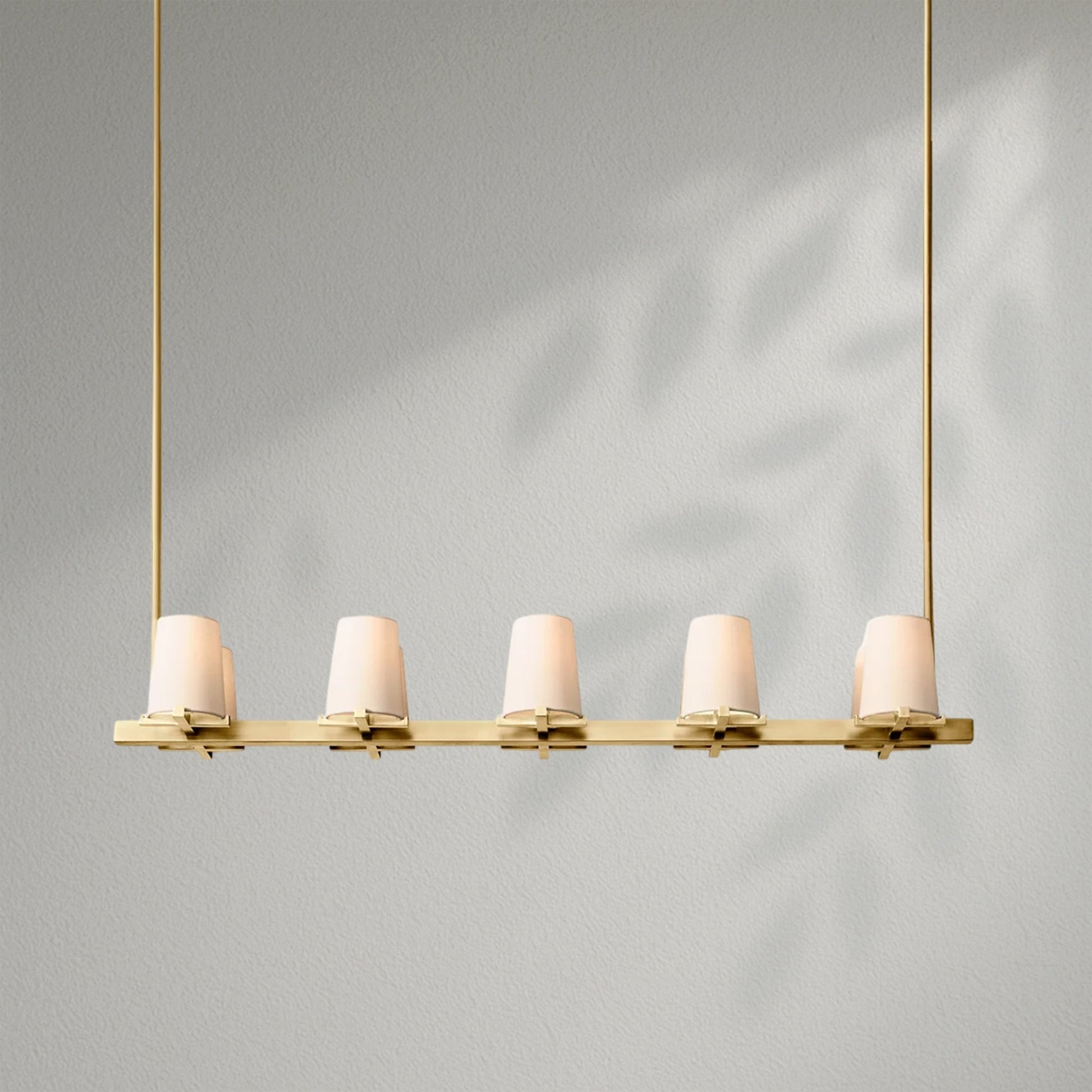 Pauillec Fabric Shade Linear Chandelier - Lightings Menu