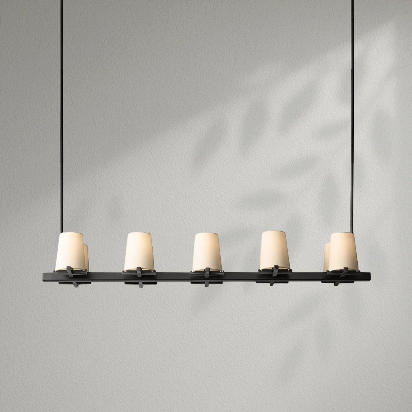 Pauillec Fabric Shade Linear Chandelier - Lightings Menu