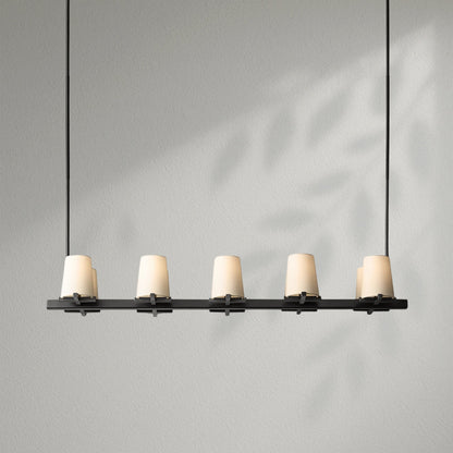Pauillec Fabric Shade Linear Chandelier - Lightings Menu