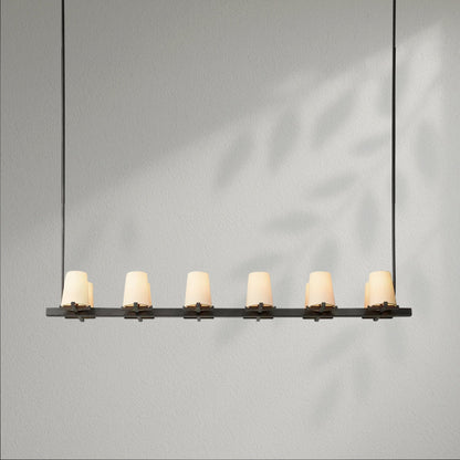 Pauillec Fabric Shade Linear Chandelier - Lightings Menu