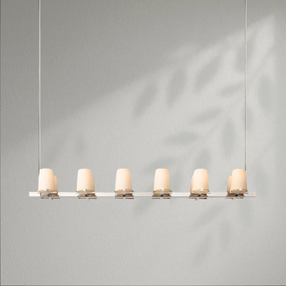 Pauillec Fabric Shade Linear Chandelier - Lightings Menu