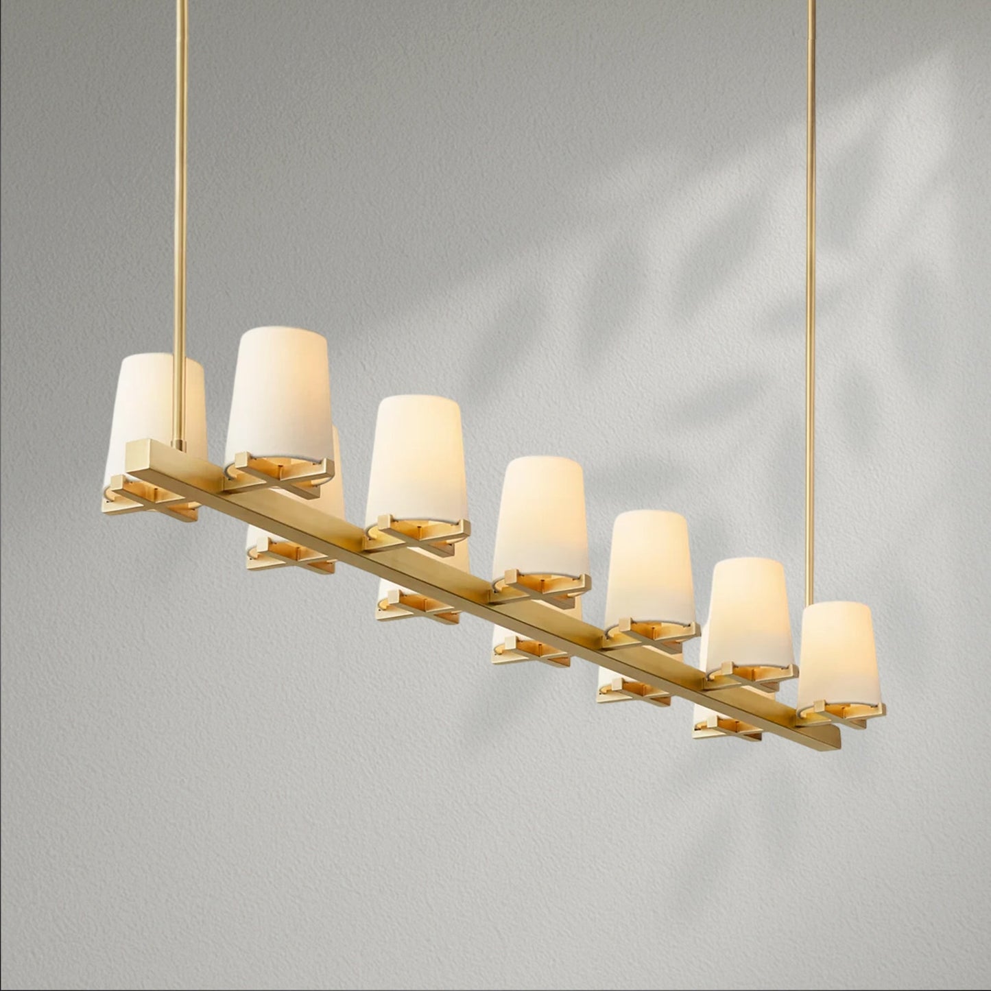 Pauillec Fabric Shade Linear Chandelier - Lightings Menu
