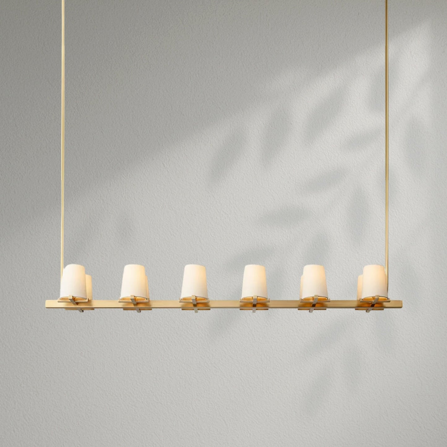 Pauillec Fabric Shade Linear Chandelier - Lightings Menu