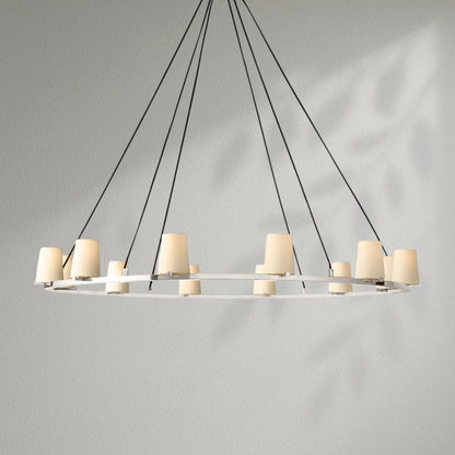 Pauillec Fabric Shade Round Chandelier - Lightings Menu