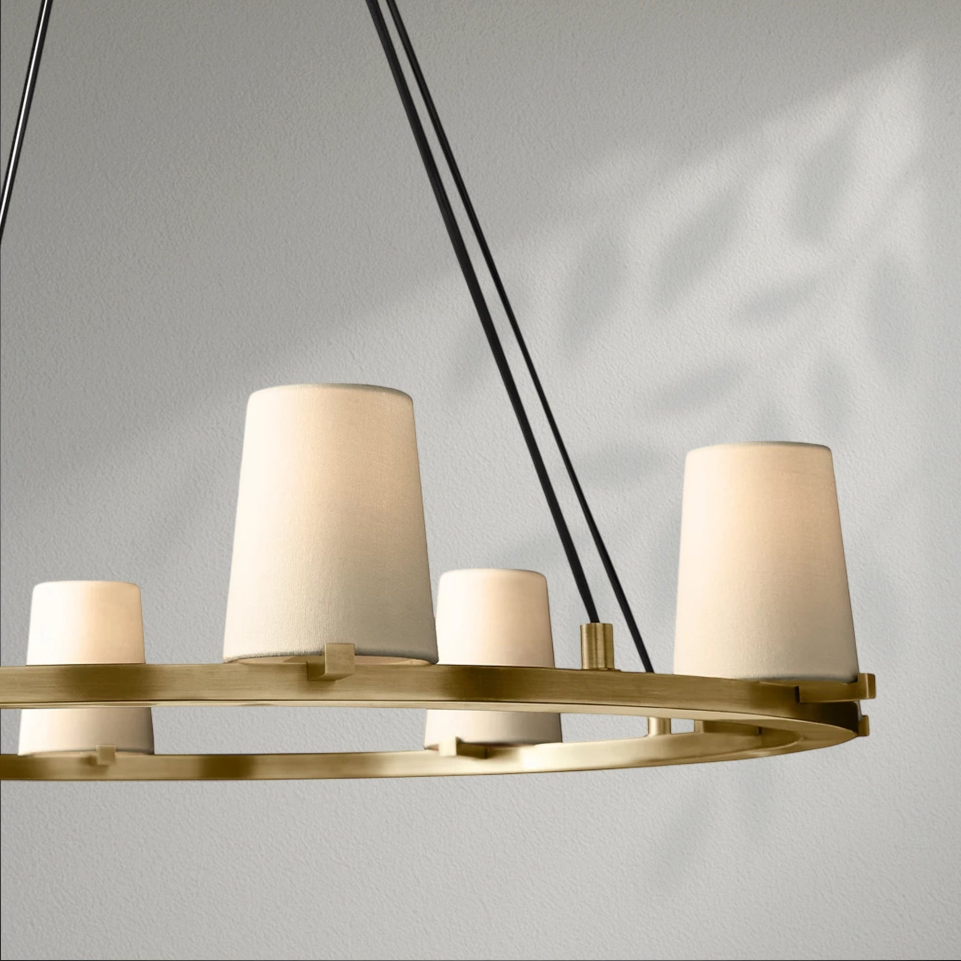 Pauillec Fabric Shade Round Chandelier - Lightings Menu