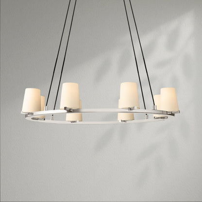 Pauillec Fabric Shade Round Chandelier - Lightings Menu