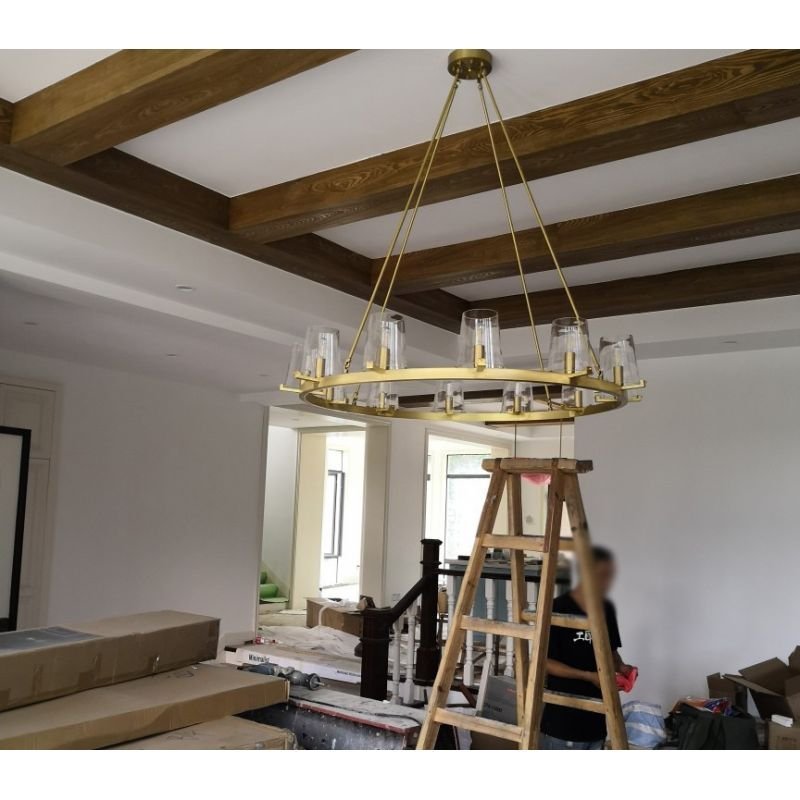 Pauillec Glass Round Chandelier - Lightings Menu