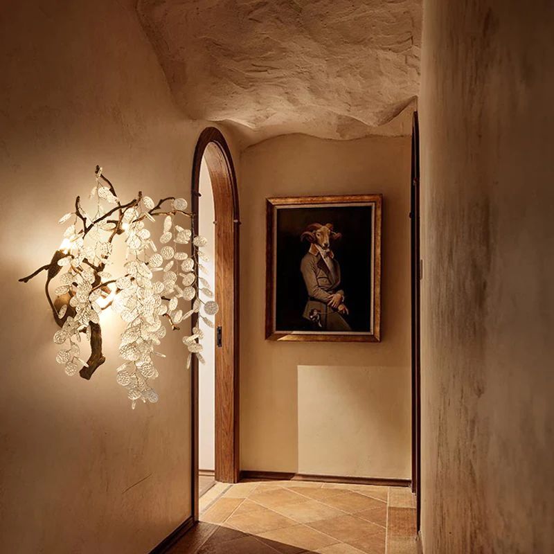 Peach Blossom Crystal Wall Sconce - Lightings Menu