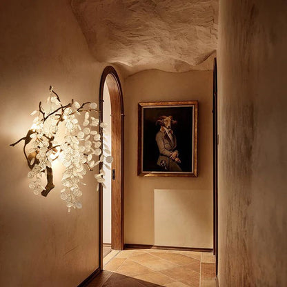 Peach Blossom Crystal Wall Sconce - Lightings Menu