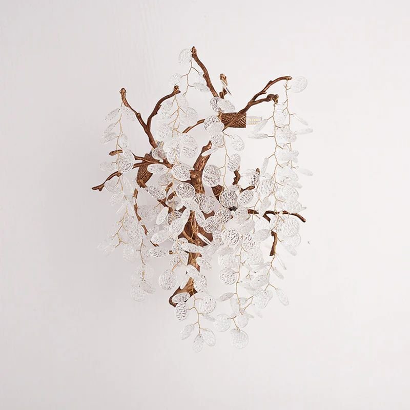 Peach Blossom Crystal Wall Sconce - Lightings Menu