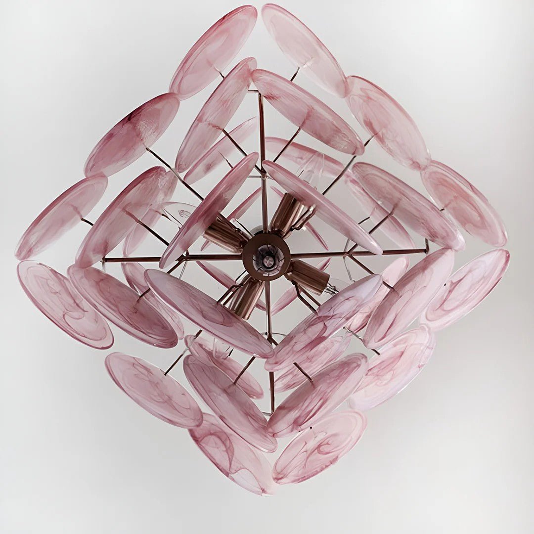 Pink Vintage Murano Glass Chandelier - Lightings Menu