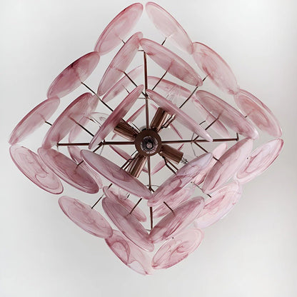 Pink Vintage Murano Glass Chandelier - Lightings Menu