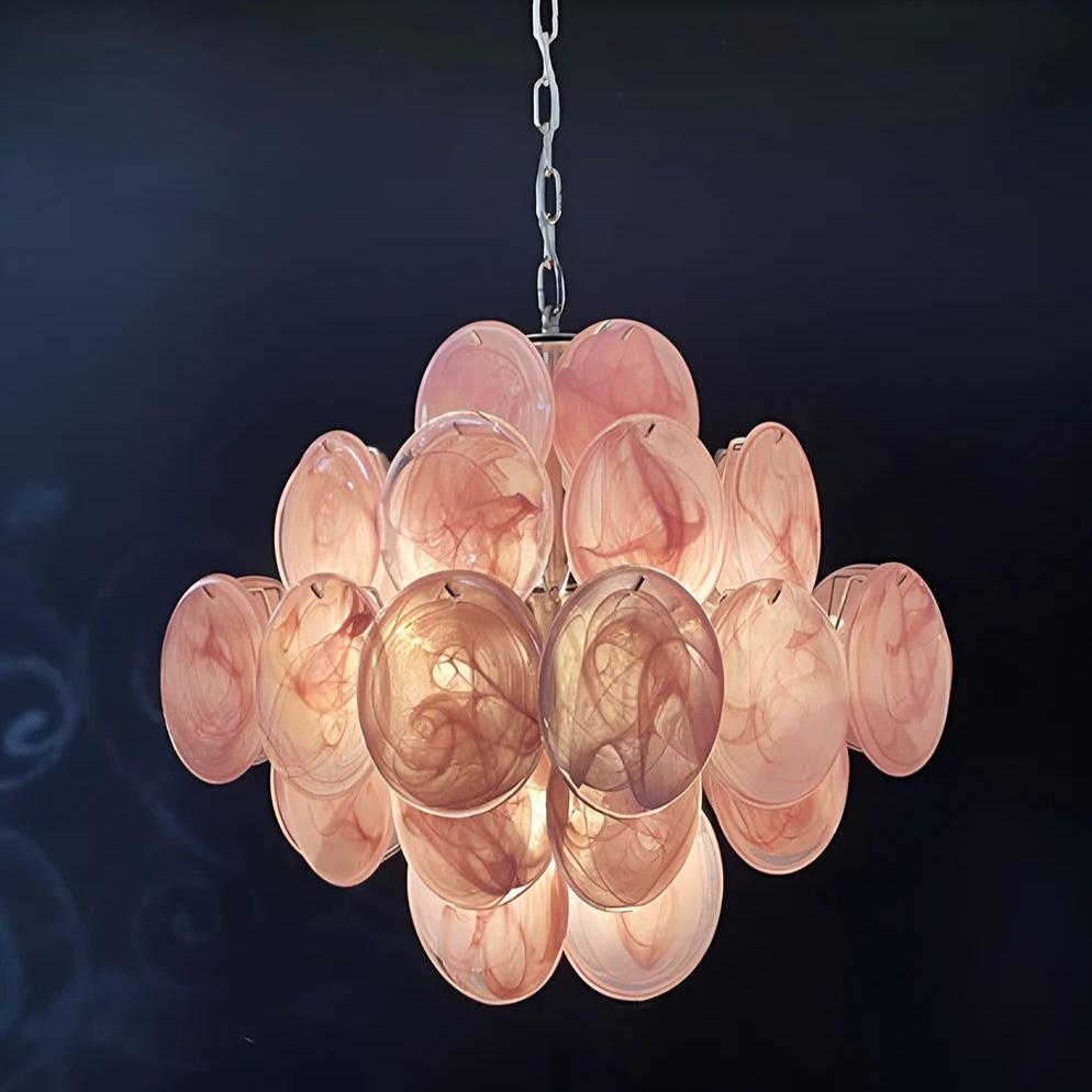 Pink Vintage Murano Glass Chandelier - Lightings Menu