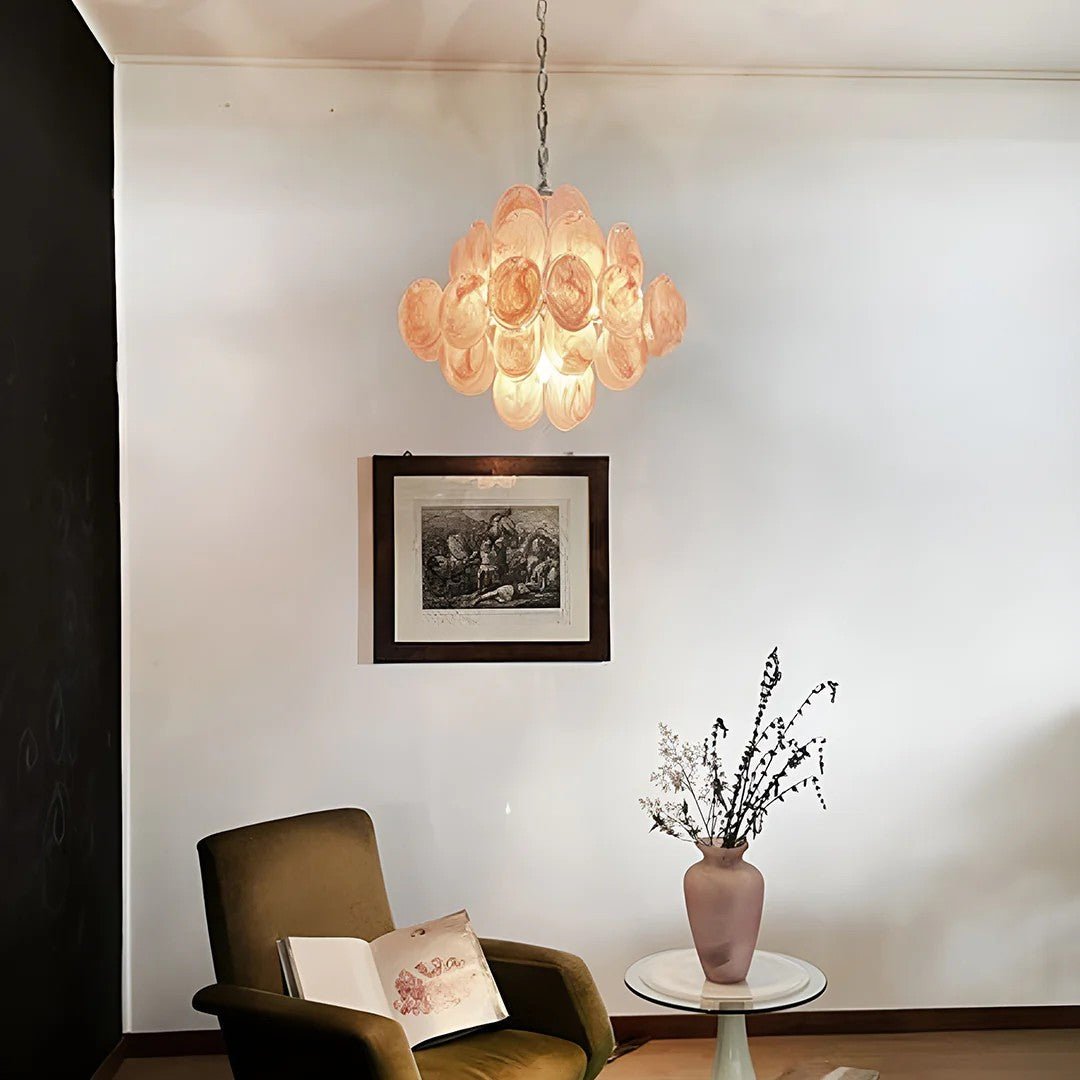 Pink Vintage Murano Glass Chandelier - Lightings Menu