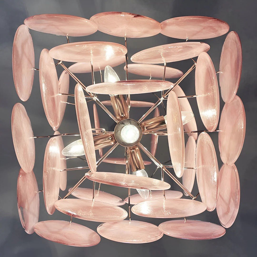 Pink Vintage Murano Glass Chandelier - Lightings Menu