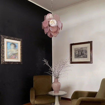 Pink Vintage Murano Glass Chandelier - Lightings Menu