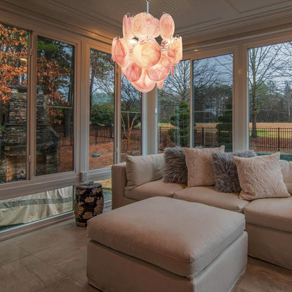 Pink Vintage Murano Glass Chandelier - Lightings Menu