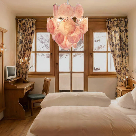 Pink Vintage Murano Glass Chandelier - Lightings Menu