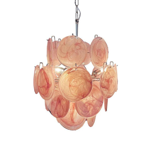 Pink Vintage Murano Glass Chandelier - Lightings Menu