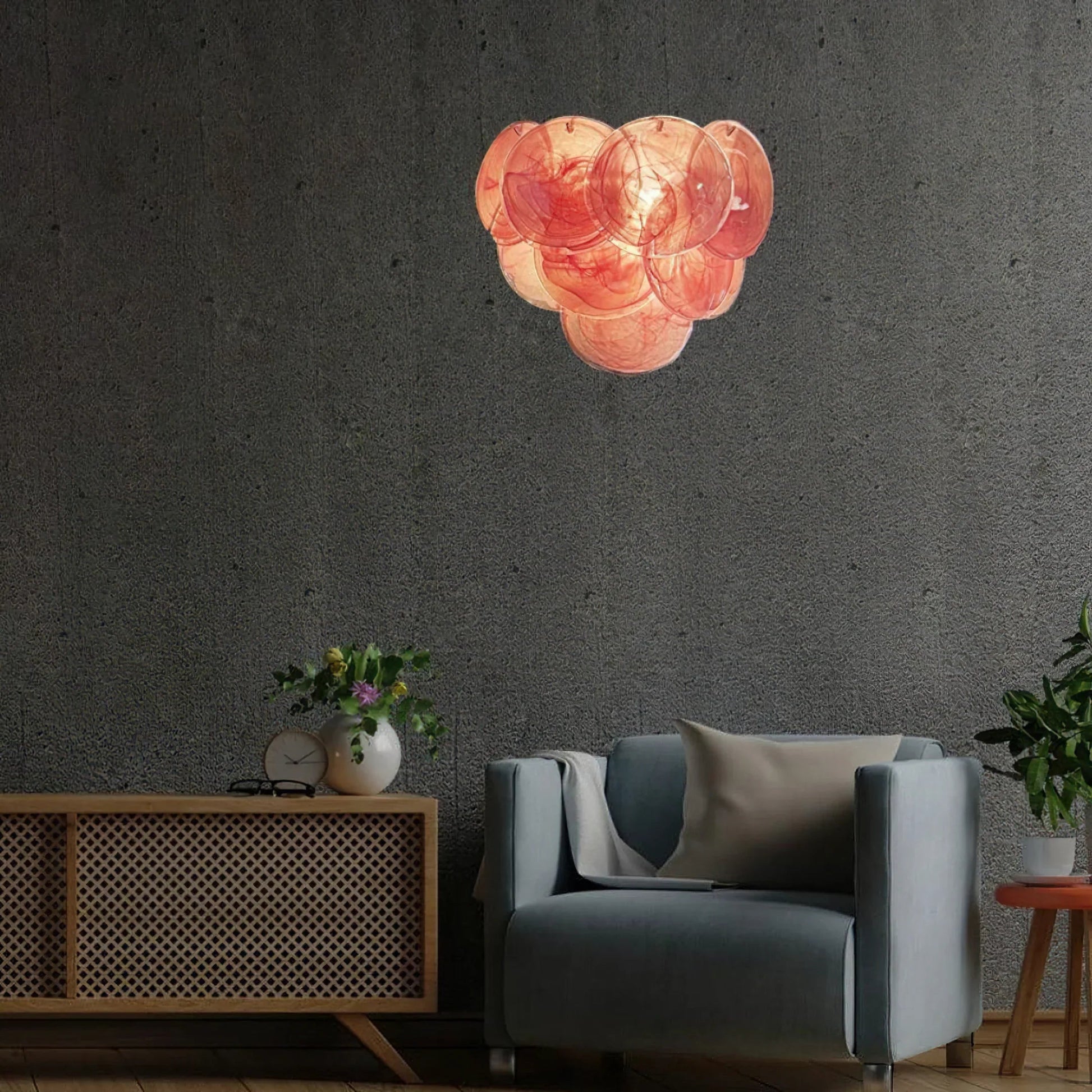Pink Vintage Murano Glass Wall Sconce - Lightings Menu