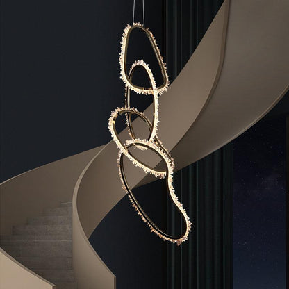 Primary Crystal Cluster 5 Rings Chandelier - Lightings Menu