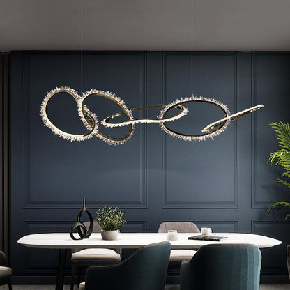 Primary Crystal Cluster 5 Rings Chandelier - Lightings Menu