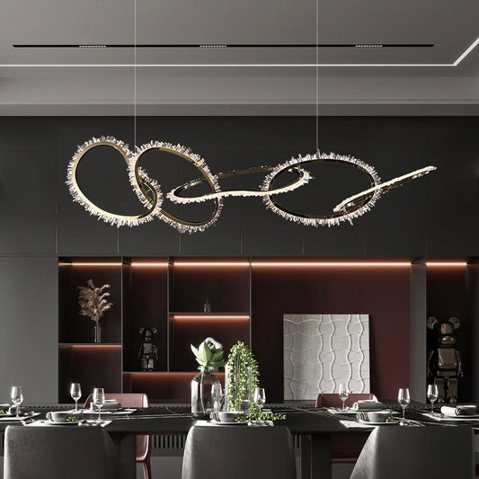 Primary Crystal Cluster 5 Rings Chandelier - Lightings Menu