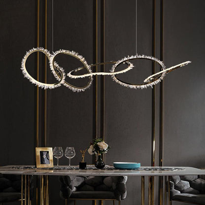 Primary Crystal Cluster 5 Rings Chandelier - Lightings Menu