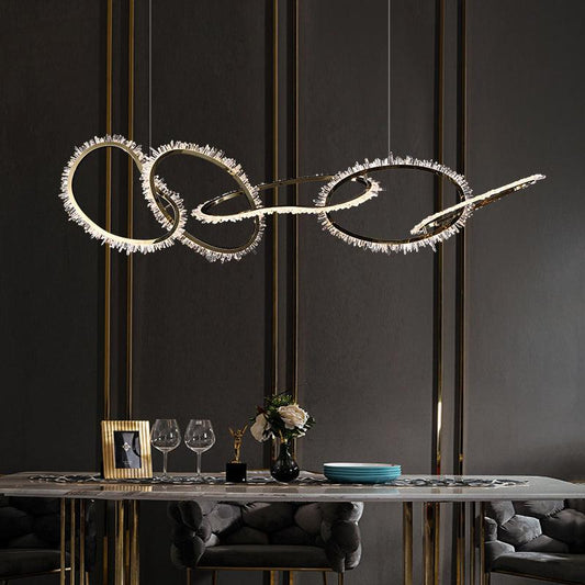 Primary Crystal Cluster 5 Rings Chandelier - Lightings Menu