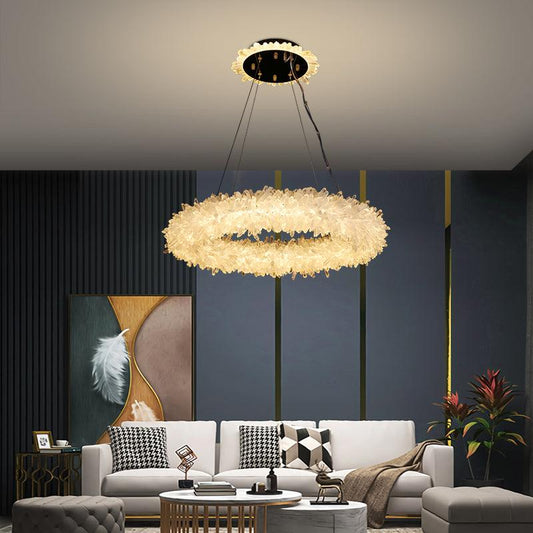 Primary Crystal Cluster Halo Modern Chandelier - Lightings Menu