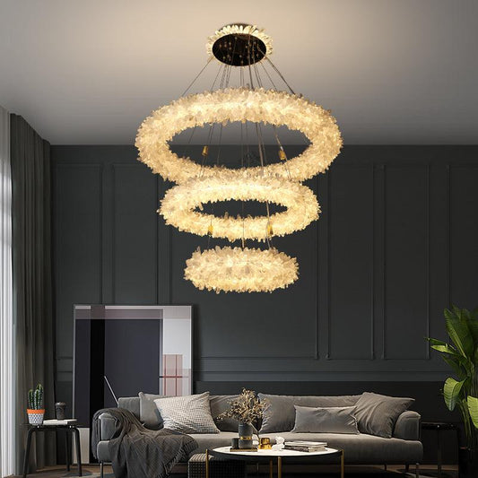 Primary Crystal Cluster Halo Modern Chandelier - Lightings Menu