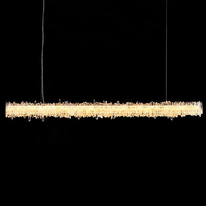 Primary Crystal Cluster Linear Dining Chandelier - Lightings Menu