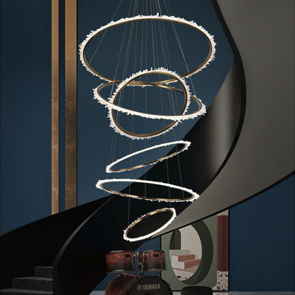 Primary Crystal Cluster Multi Rings Chandelier - Lightings Menu