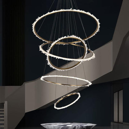 Primary Crystal Cluster Multi Rings Chandelier - Lightings Menu