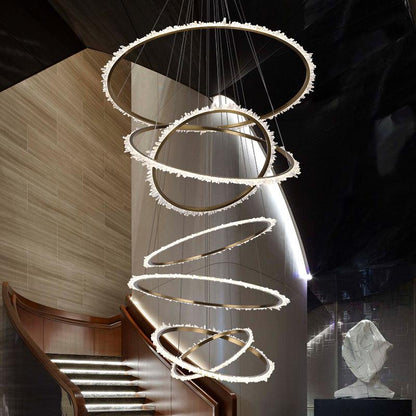Primary Crystal Cluster Multi Rings Chandelier - Lightings Menu